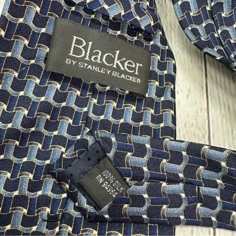 blacker by stanley blacker silk tie blue navy preppy business casual